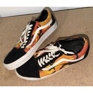 Vans Old Skool Men’s Size 10.5 | Unisex Shoes Black Orange Camo Shoes Sneakers